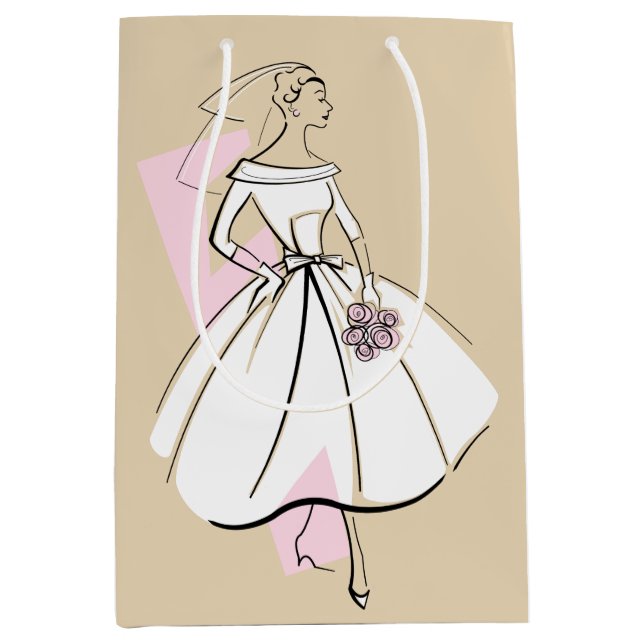 Fashion Bride Neutral sac cadeau moyen (Devant)