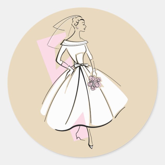 Fashion Bride Neutral sticker round (Front)