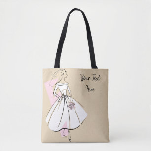 Fashion Bride Neutral Text tote Bag