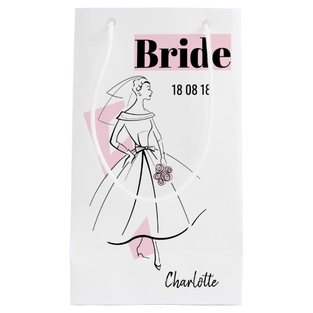 Fashion Bride Pink Bride gift bag small (Front)