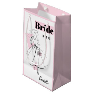 Fashion Bride Pink Bride gift bag small pink