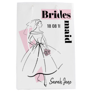 Fashion Bride Pink Bridesmaid gift bag medium