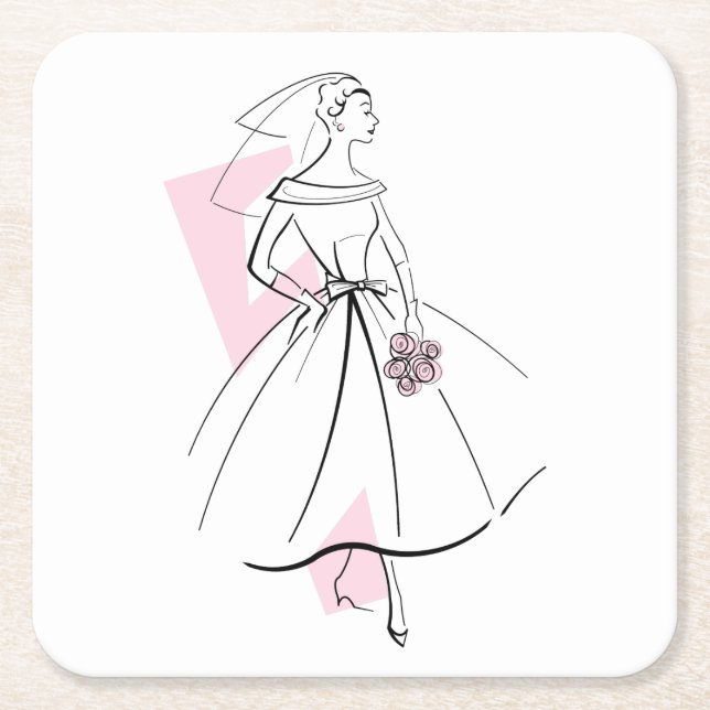 Fashion Bride Pink coaster (Front)