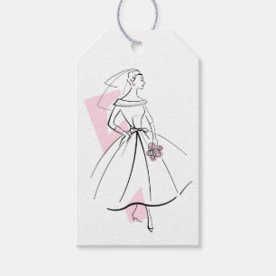 Fashion Bride Pink gift tags vertical