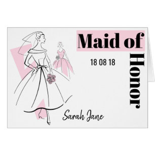 Fashion Bride Pink Group Maid of Honor Date Nom h
