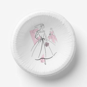Fashion Bride Pink Group Paper Plate