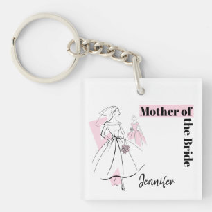Fashion Bride Pink Mother of the Bride keychain