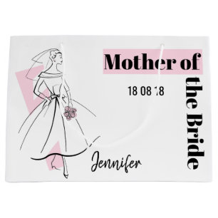 Fashion Bride Pink Mother of the Bride large Gift Bag