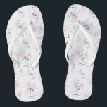 Fashion Bride Pink Multi flip flops<br><div class="desc">A mid-century style design with a retro touch featuring line drawings of a bride and bridesmaid in pink and white on a white background. Inspired by dress patterns and fashion illustrations from the 1950s and 1960s. A customizable design for you to personalise with your own text, images and ideas. An...</div>