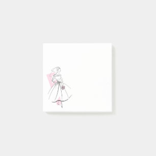 Fashion Bride Pink post-it note carré