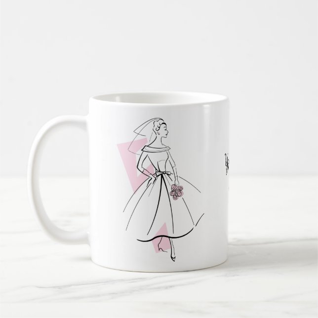 Fashion Bride Pink Text mug (Left)