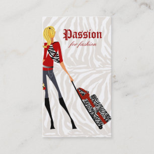Fashion Business Card Handbag Suitcase Zebra 2