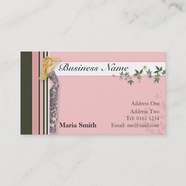 Fashion Business Card [pink/brown] - Customized (Front)