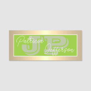 Fashion Colour Apple Green Luxury Gold Name Tag