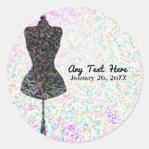 Fashion Confetti Mannequin Custom Party Favour Classic Round Sticker