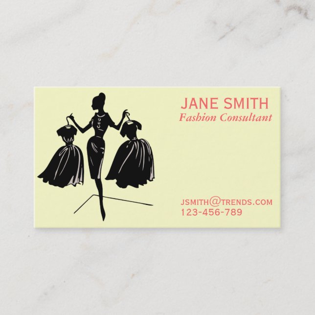 Fashion Consultant freelance professional Business Card (Front)