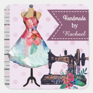 Fashion Design and Crafts Personalised Handmade Square Sticker
