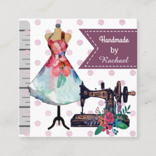 Fashion Design and Handmade Crafts Square Business Card