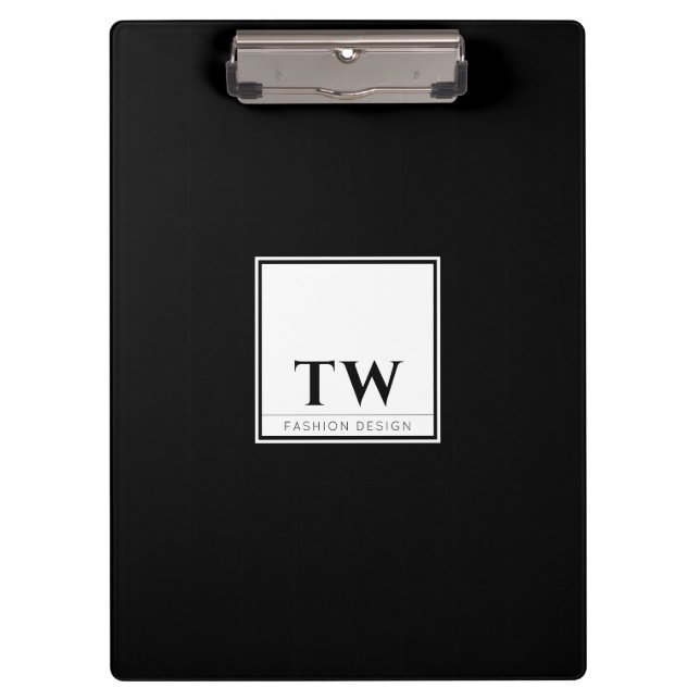 Fashion Design Black Clipboard (Front)