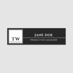 Fashion Design Black Name Tag