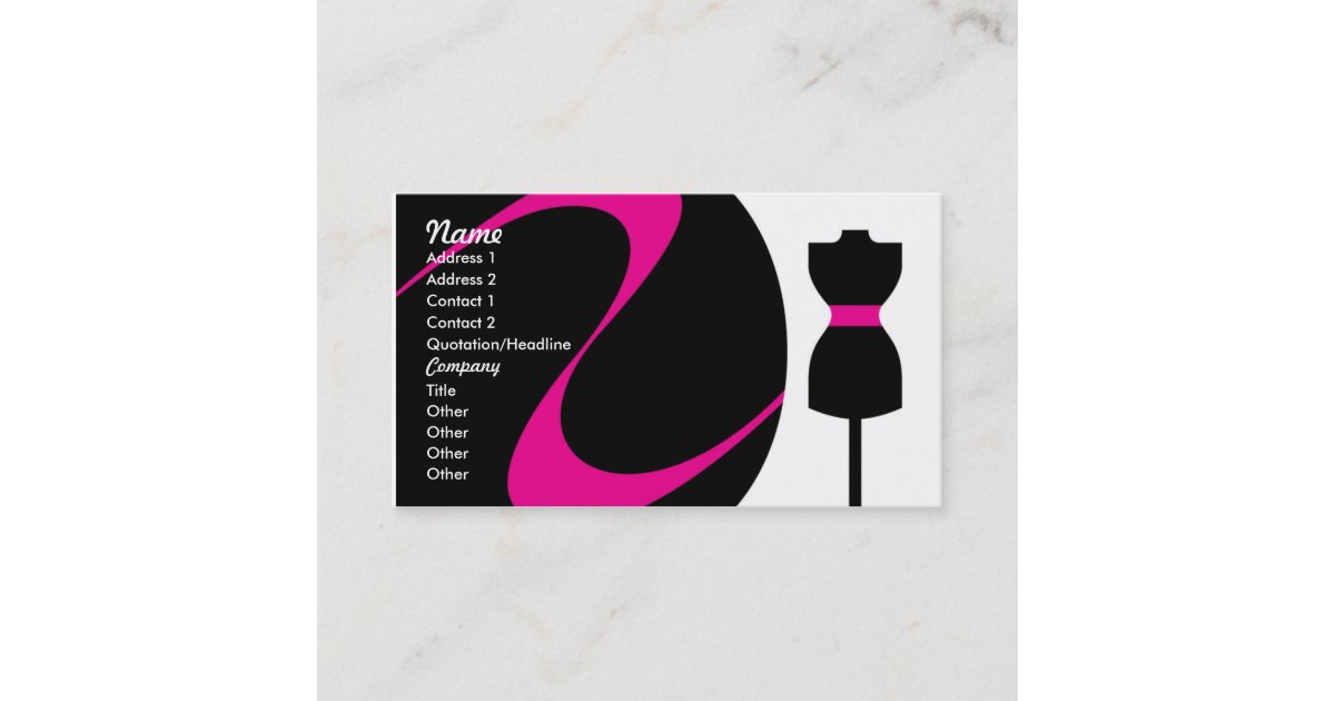 Fashion Design Business Cards Zazzle