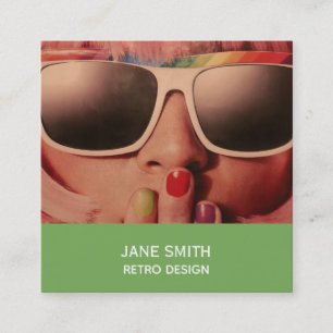 Fashion Design retro professional modern Square Business Card