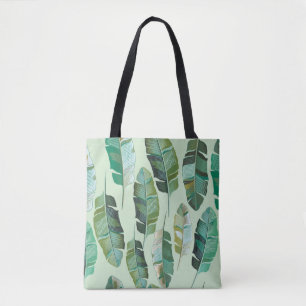 Fashion design with tropical banana plants tote bag