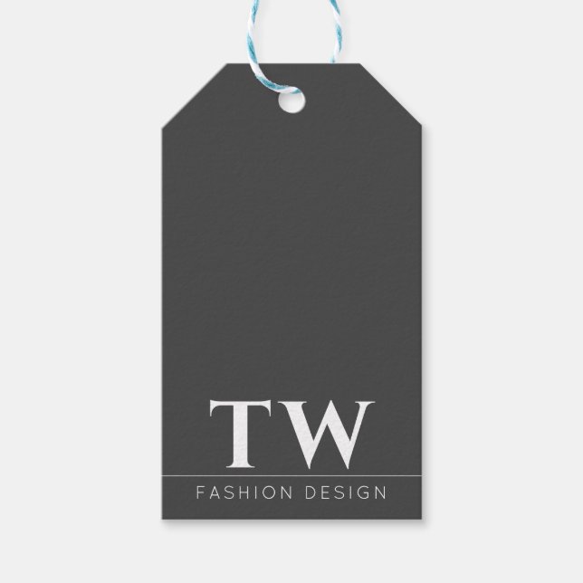 Fashion Designer Black Gift Tags (Front)