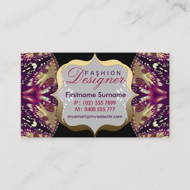 Fashion Designer Carte de visite Batik moderne (Devant)