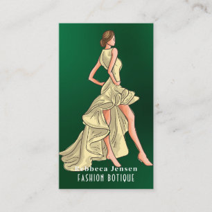 Fashion Designer Logo QR Body SHAPE Stylist Golden Business Card
