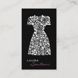Fashion Designer Modern Black Business Cards