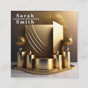 Fashion Designer Podium Model Stylist Show  Square Business Card