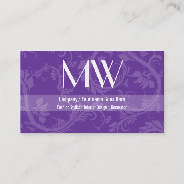 Fashion designer stylist interior decorator business card (Front)