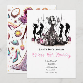 Fashion Diva Birthday Party Invitation