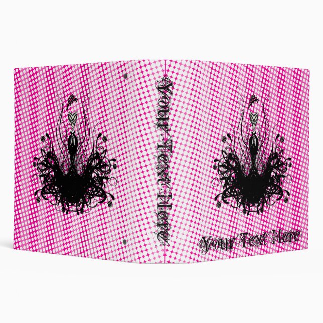 Fashion Diva Hot Pink Raspberry Polka Dot Binder (Background)
