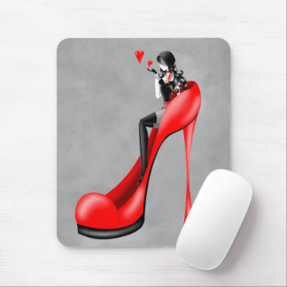 Fashion Diva in Red Stiletto  Mouse Pad