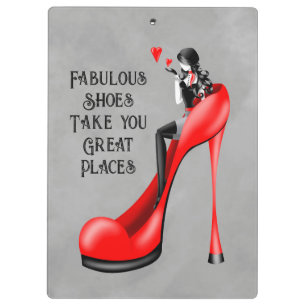 Fashion Diva in Stiletto Red Clipboard