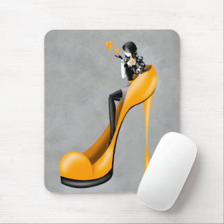 Fashion Diva in Yellow Stiletto  Mouse Pad