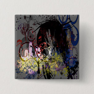 Fashion Diva Swirled 2 Inch Square Button