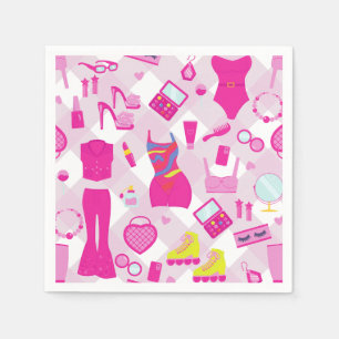 fashion doll clothes vintage 1990s pink gingham napkin