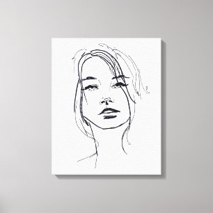 Fashion Face Illustration Canvas Print