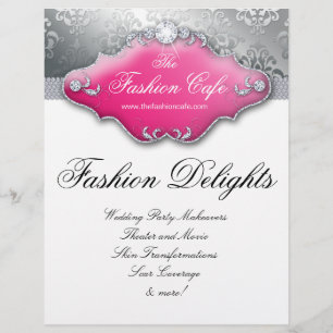 Fashion Flyer Hair Salon Damask Diamonds