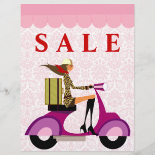 Fashion Flyer Scooter Woman Pink Damask