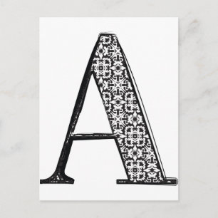 Fashion font, Letter A Postcard