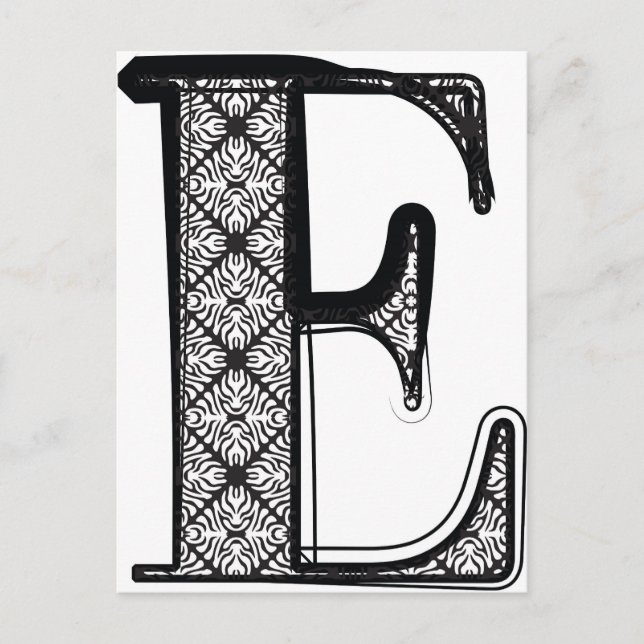 Fashion font, Letter E Postcard (Front)