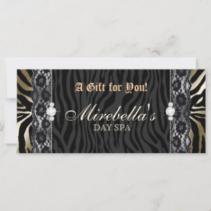 Fashion Gift Certificate Zebra Lace Gold
