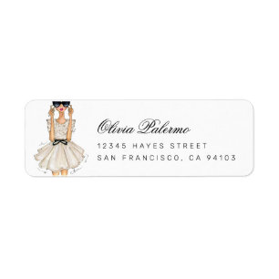 Fashion Girl Address Label