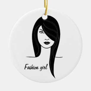 Fashion girl ceramic ornament