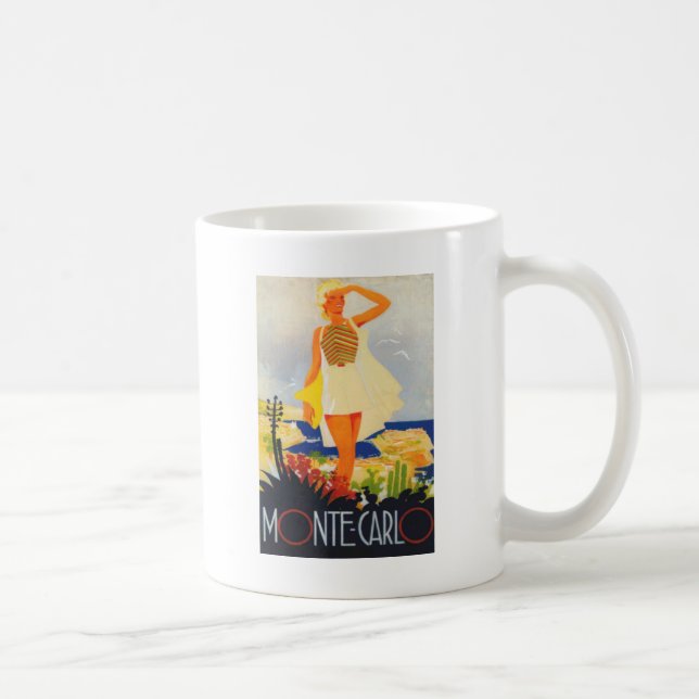 Fashion Girl Monte Carlo Beach Travel Coffee Mug (Right)
