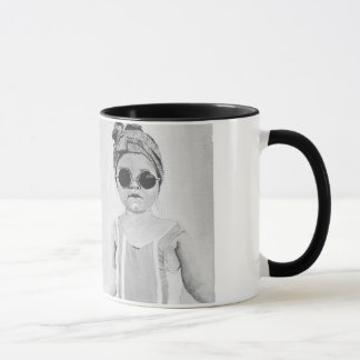 Fashion Girl with motivational Quote Black&White Mug